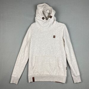 Naketano Womens Small Hoodie Sweater High Neck Pullover Heather Oatmeal Gray